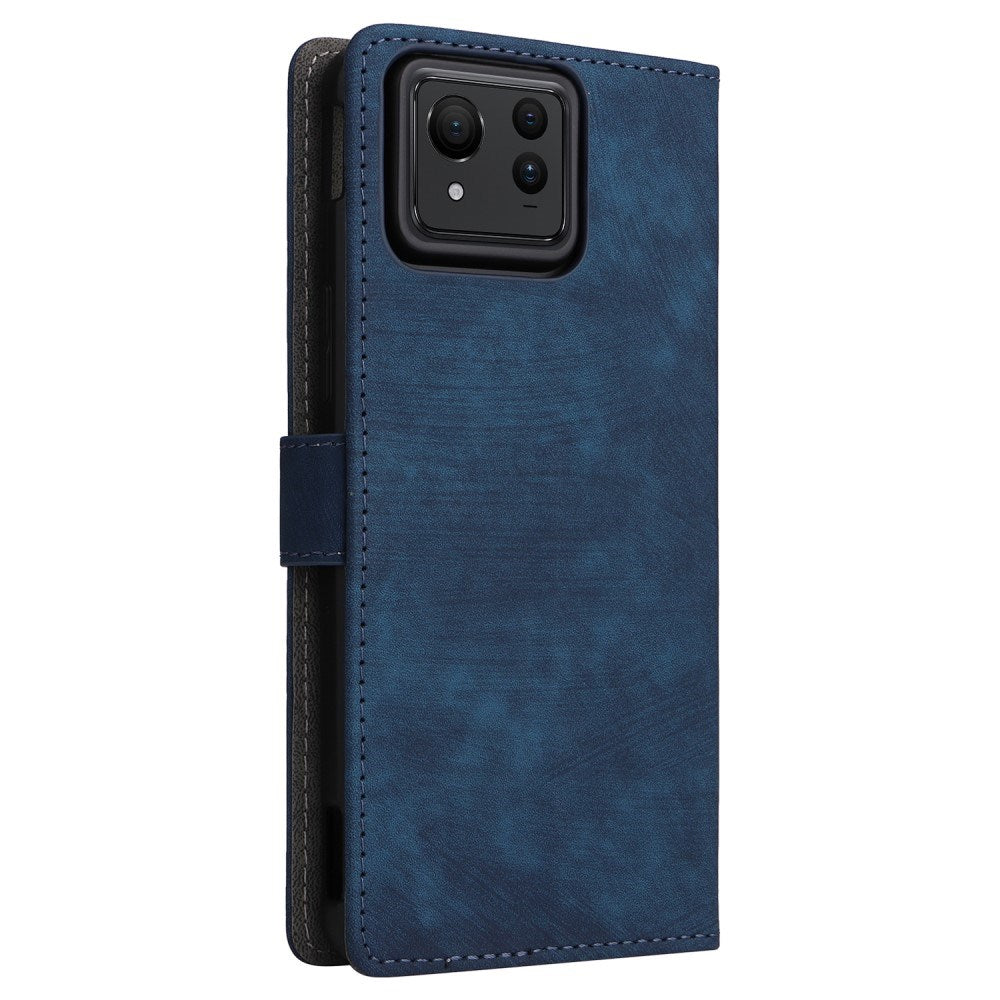 EIDERWOOD Asus Zenfone 11 Ultra Leather Flip Cover m. Lommebok og stropp - blå