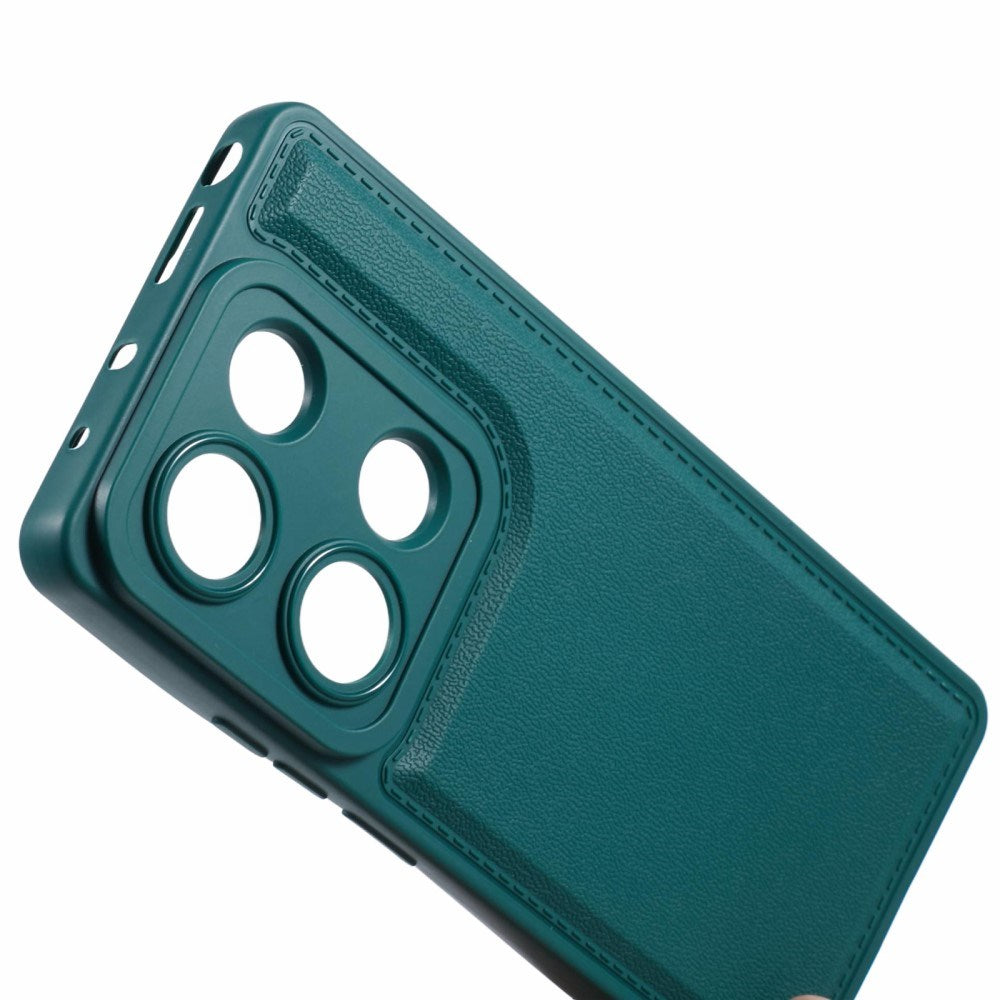 EIDERWOOD Xiaomi Redmi Note 13 Pro (4G) / Poco M6 Pro fleksibelt plastbakdeksel m. Skinnpolstret pute - Grønn