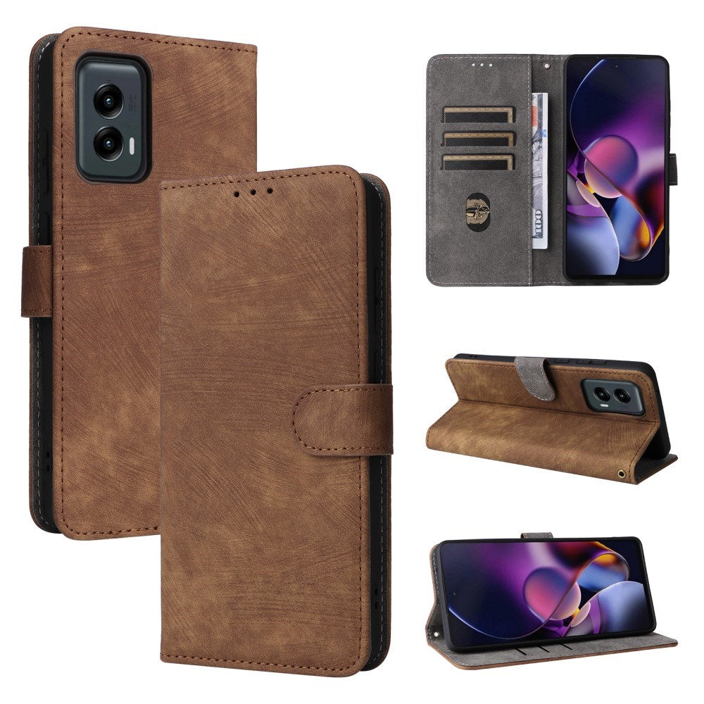 EIDERWOOD Motorola Moto G Stylus 5G (2024) Leather Flip Cover m. Lommebok og stropp - brun