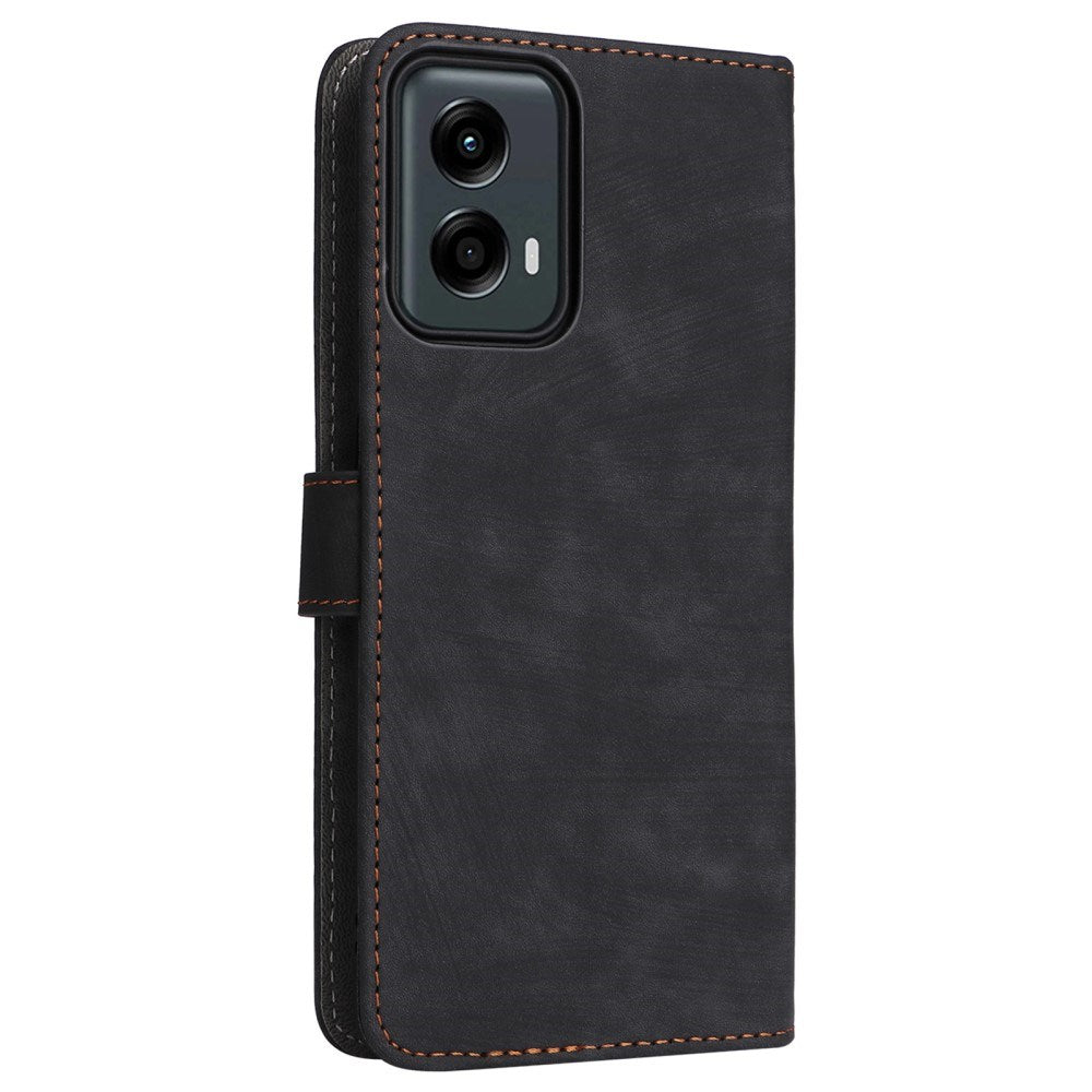 EIDERWOOD Motorola Moto G 5G (2024) Leather Flip Cover m. Lommebok og stropp - Svart