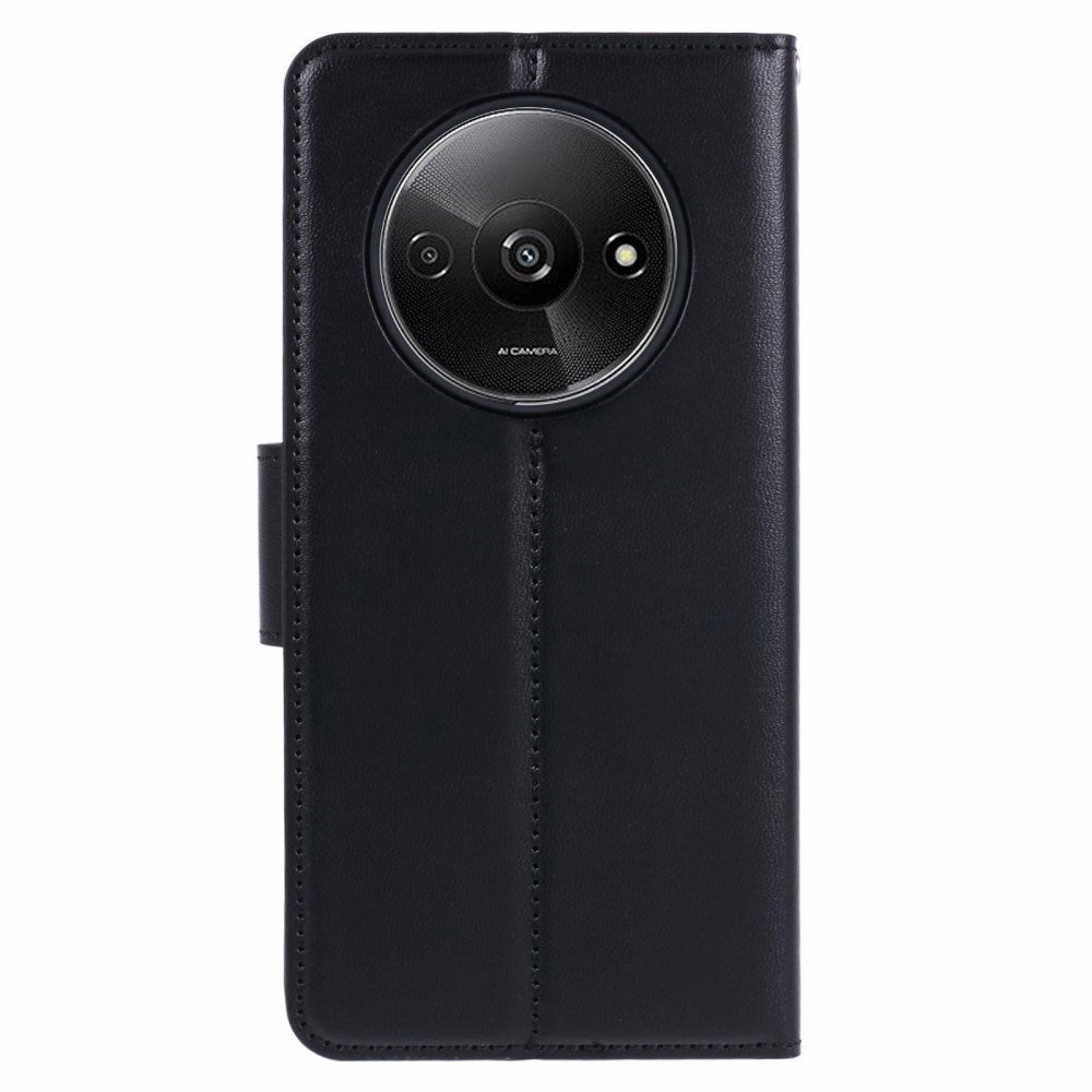 Xiaomi Redmi A3 Kunstlæder Flip Case m. Pung & Ståfunktion - Sort
