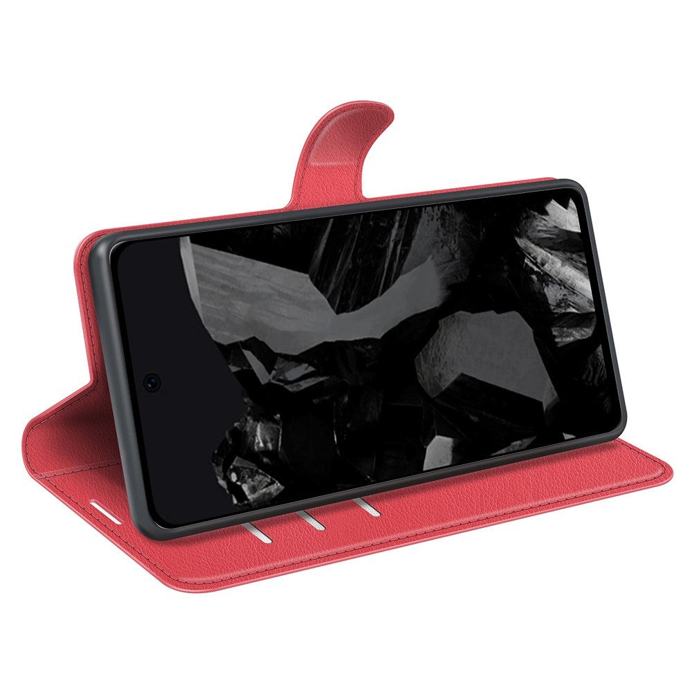 EIDERWOOD Google Pixel 9 Pro XL Litchi Leather Flip Cover m. Lommebok - Rød