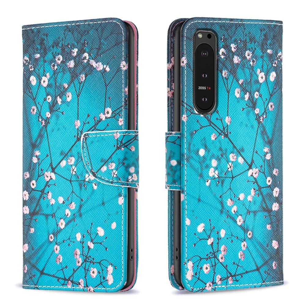 EIDERWOOD Sony Xperia 10 VI Leather Flip Cover m. Lommebok og stativfunksjon - Blomstertre