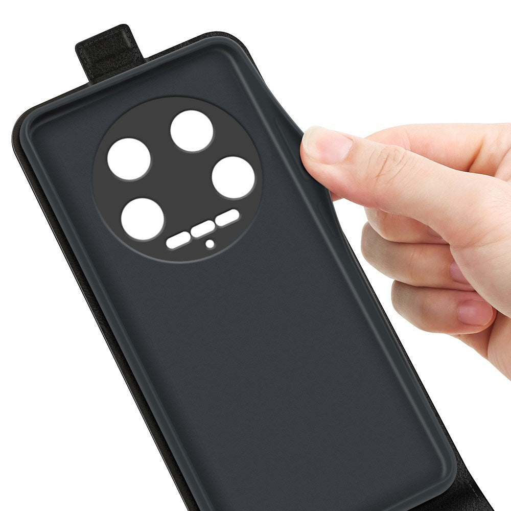 EIDERWOOD Xiaomi 14 Ultra Vertical Leather Flip Cover m. Kortholder - Sort