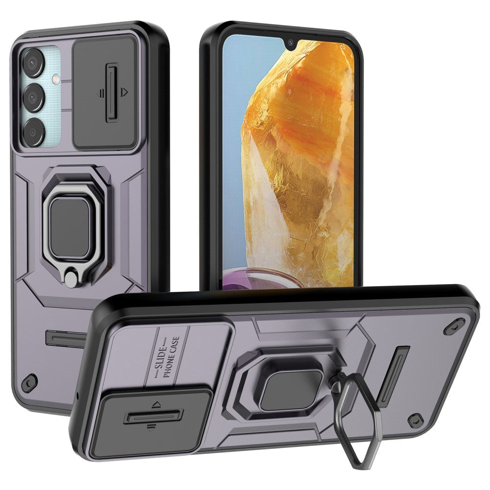 EIDERWOOD Samsung Galaxy M15 (5G) Craftsman Bakdeksel m. Magnetisk Kickstand & Cam Slider - Lilla