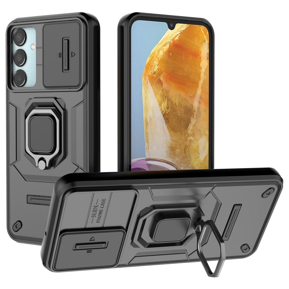 EIDERWOOD Samsung Galaxy M15 (5G) Craftsman Bakdeksel m. Magnetisk Kickstand & Cam Slider - Svart