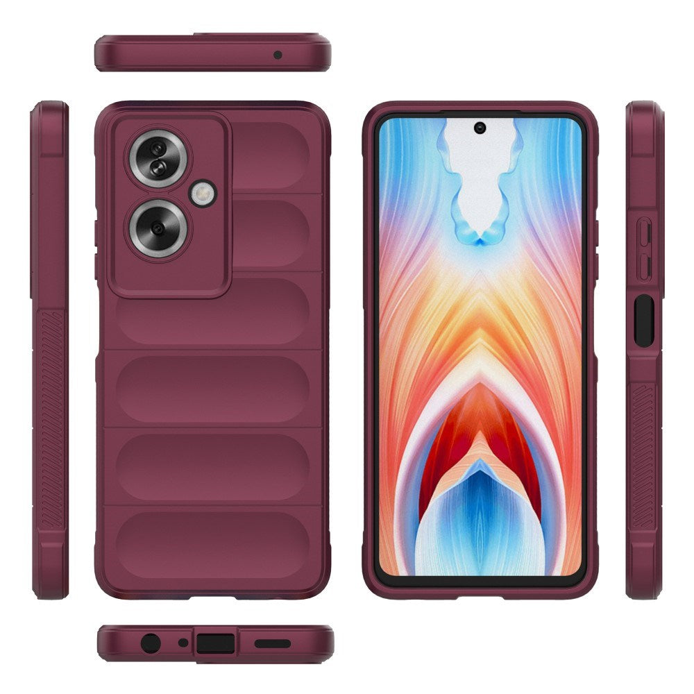 EIDERWOOD Oppo A79 (5G) / A2 (5G) fleksibelt plastbakdeksel - Burgundy