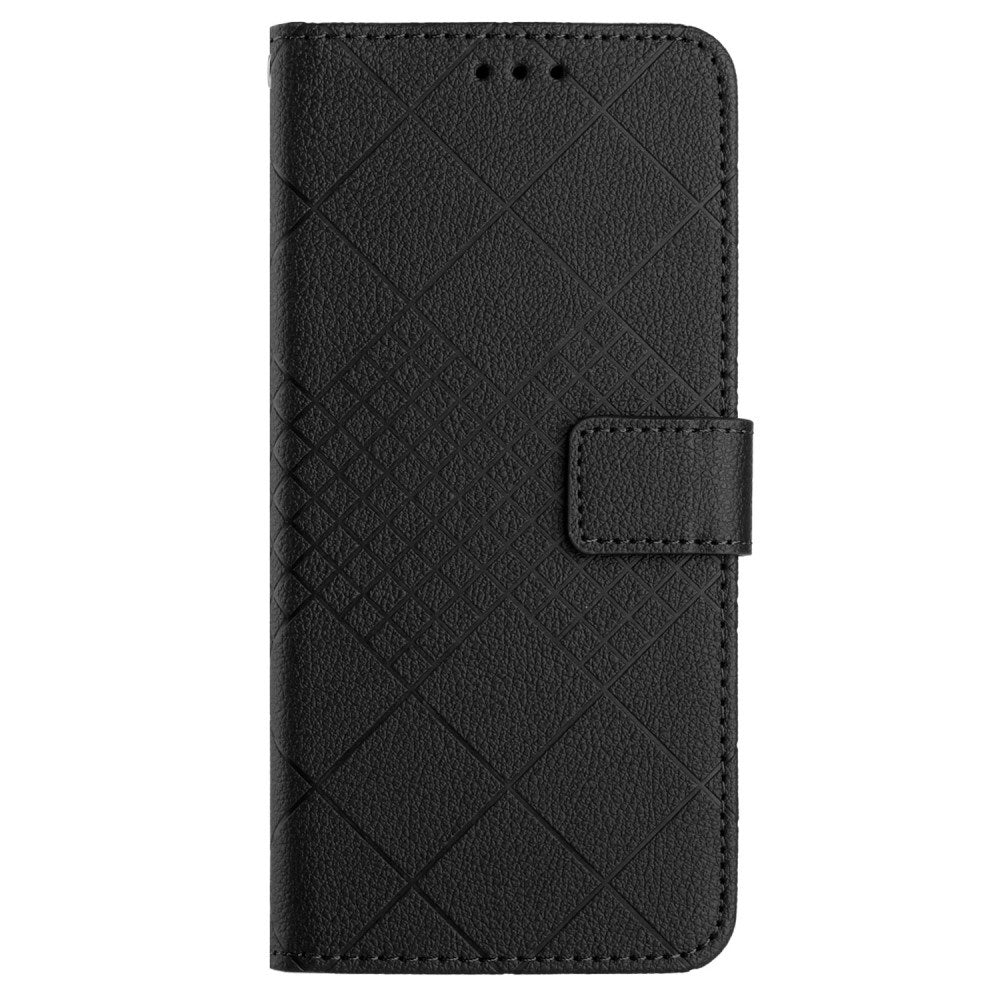 EIDERWOOD Sony Xperia 10 VI Leather Flip Cover m. Lommebok og stropp - Rombegravering - Svart