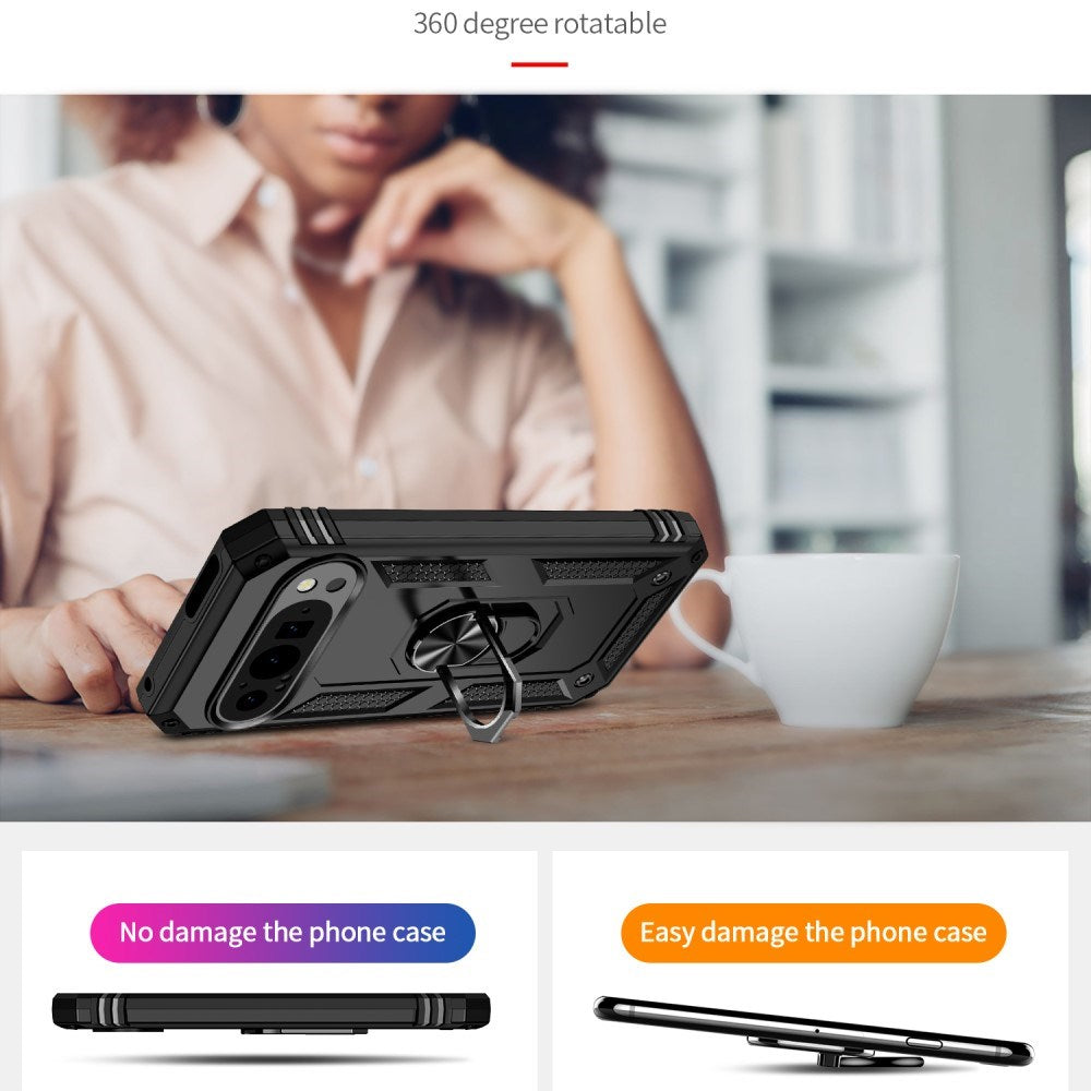 EIDERWOOD Google Pixel 9 / 9 Pro Craftsman-deksel m. Magnetisk stativ - svart