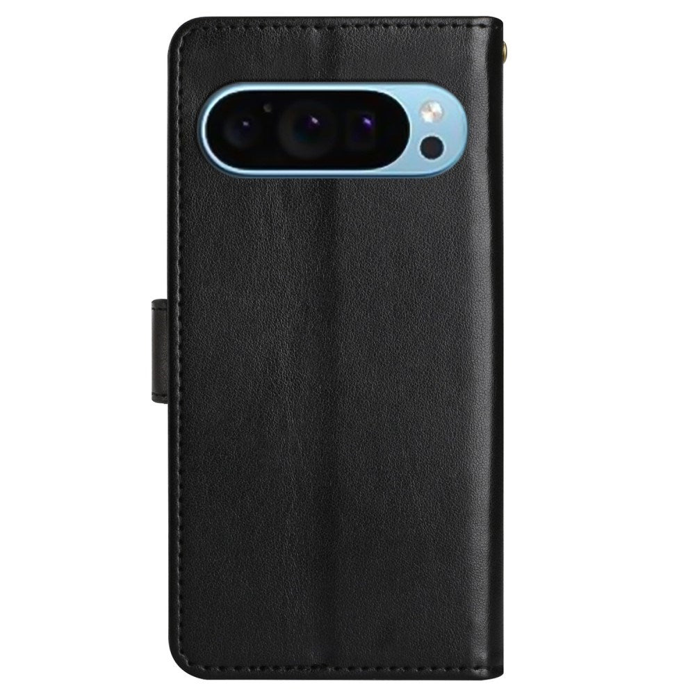 EIDERWOOD Google Pixel 9 / 9 Pro Butterfly Leather Flip Cover m. Lommebok - Svart
