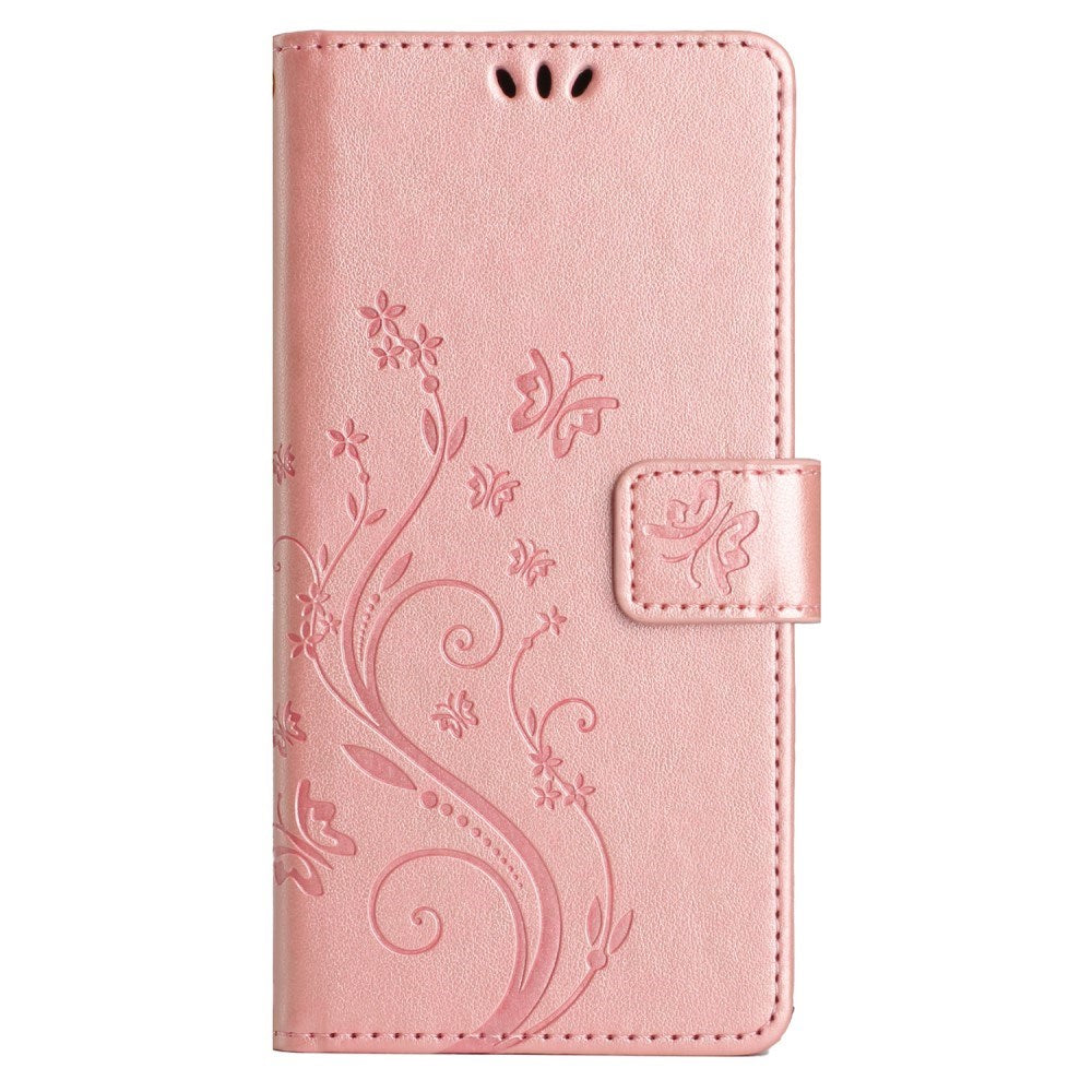 EIDERWOOD Google Pixel 9 / 9 Pro Butterfly Leather Flip Cover m. Lommebok - Rose gull