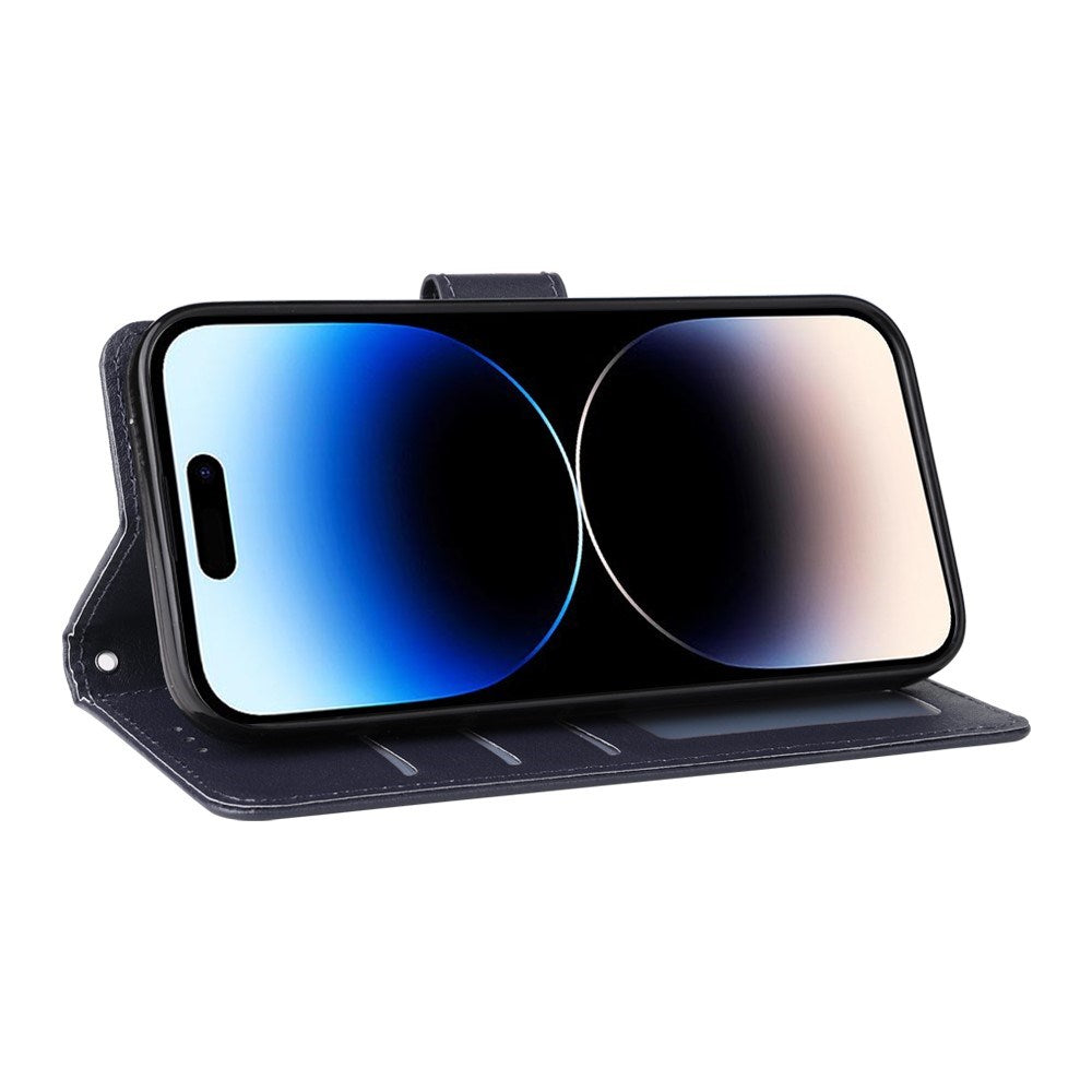 iPhone 14 Pro Max - EIDERWOOD Kunstlæder Flip Cover m. Strop - Blå