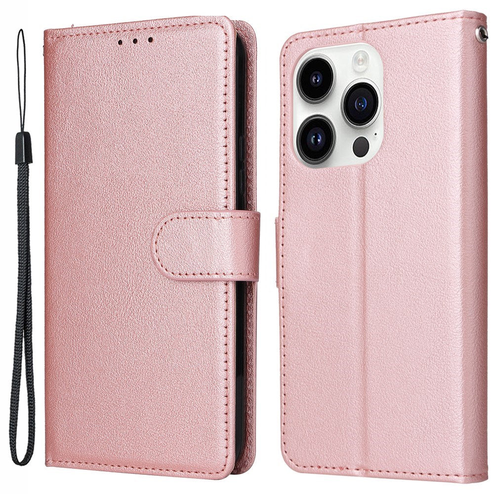 iPhone 14 Pro Max - EIDERWOOD Kunstlæder Flip Cover m. Strop - Rose Gold