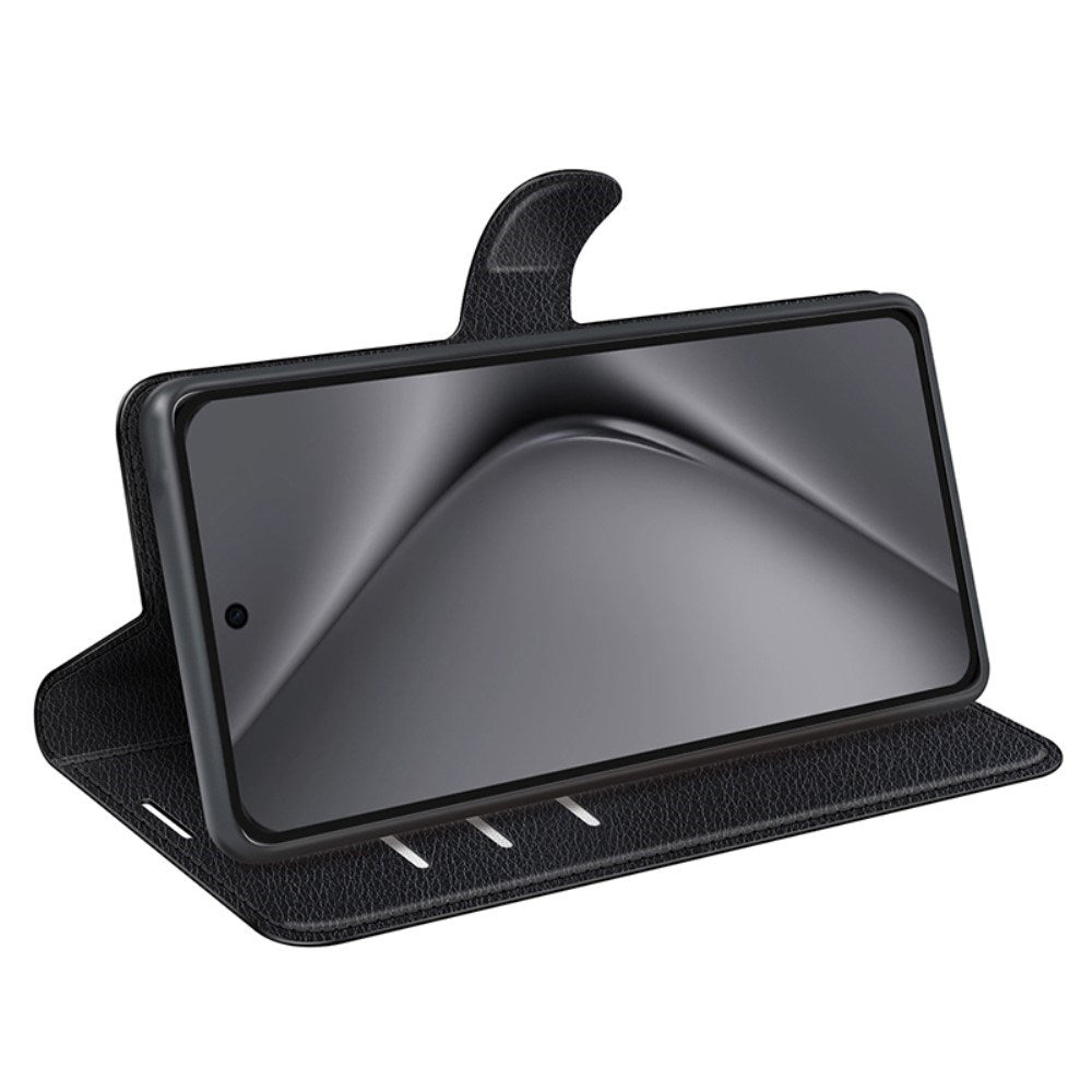 Huawei Pura 70 Pro / 70 Pro+ (Pluss) - EIDERWOOD Faux Leather Flip Cover m. Kortholder og stativfunksjon - svart