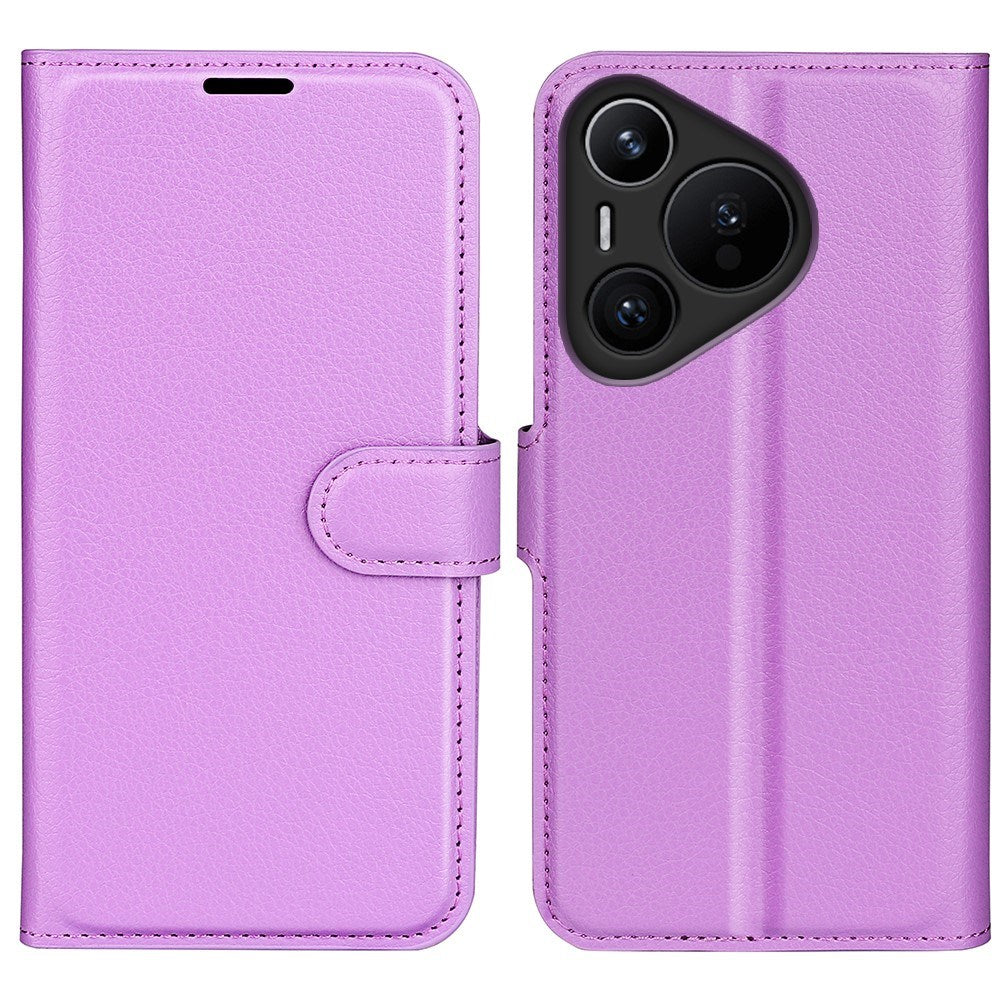 Huawei Pura 70 Pro / 70 Pro+ (Pluss) - EIDERWOOD Faux Leather Flip Cover m. Kortholder og stativfunksjon - Lilla