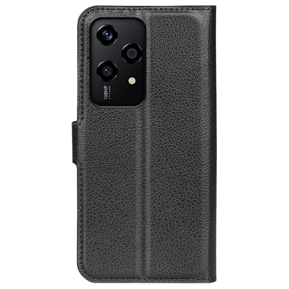 Honor 200 Lite - EIDERWOOD Faux Leather Flip Cover m. Kortholder og stativfunksjon - svart