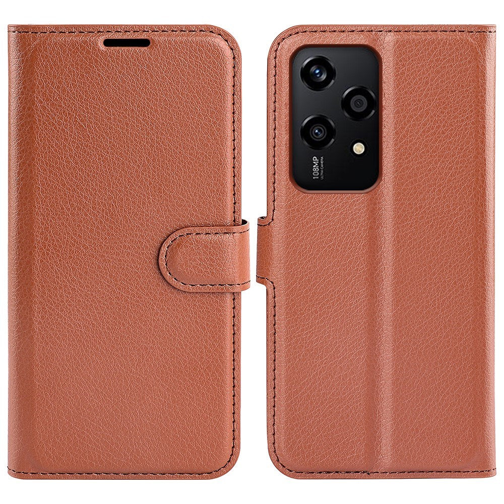 Honor 200 Lite - EIDERWOOD Faux Leather Flip Cover m. Kortholder og stativfunksjon - brun