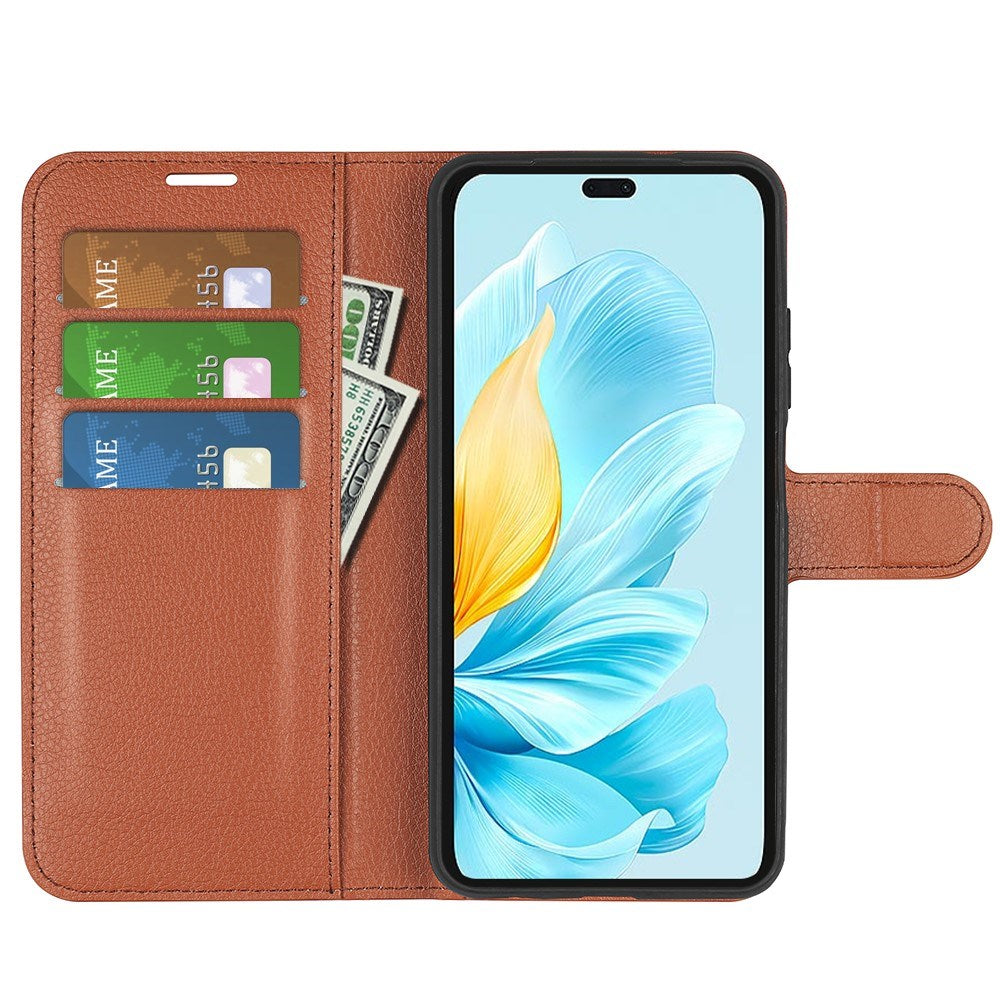 Honor 200 Lite - EIDERWOOD Faux Leather Flip Cover m. Kortholder og stativfunksjon - brun