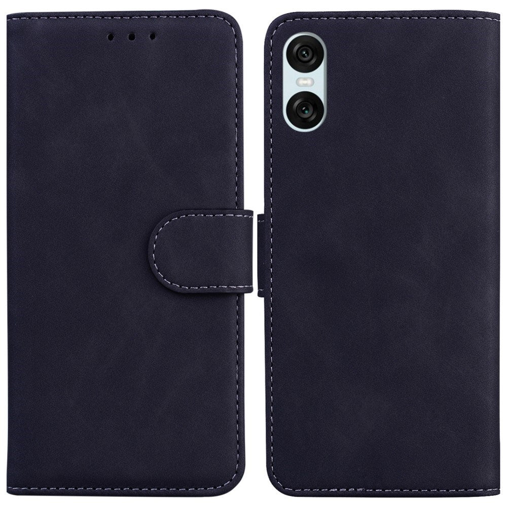 EIDERWOOD Sony Xperia 5 VI Leather Flip Cover m. Lommebok - Svart