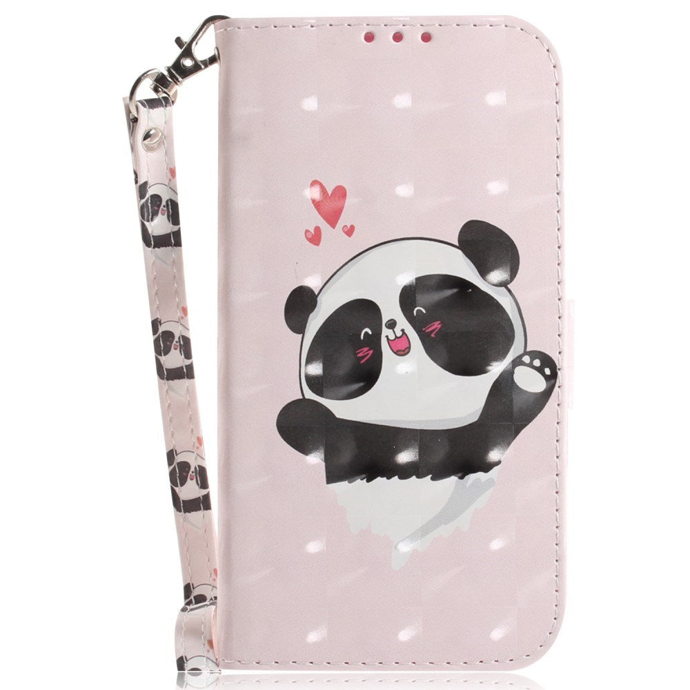 EIDERWOOD Sony Xperia 5 VI Leather Flip Cover m. Lommebok og stropp - Happy Panda