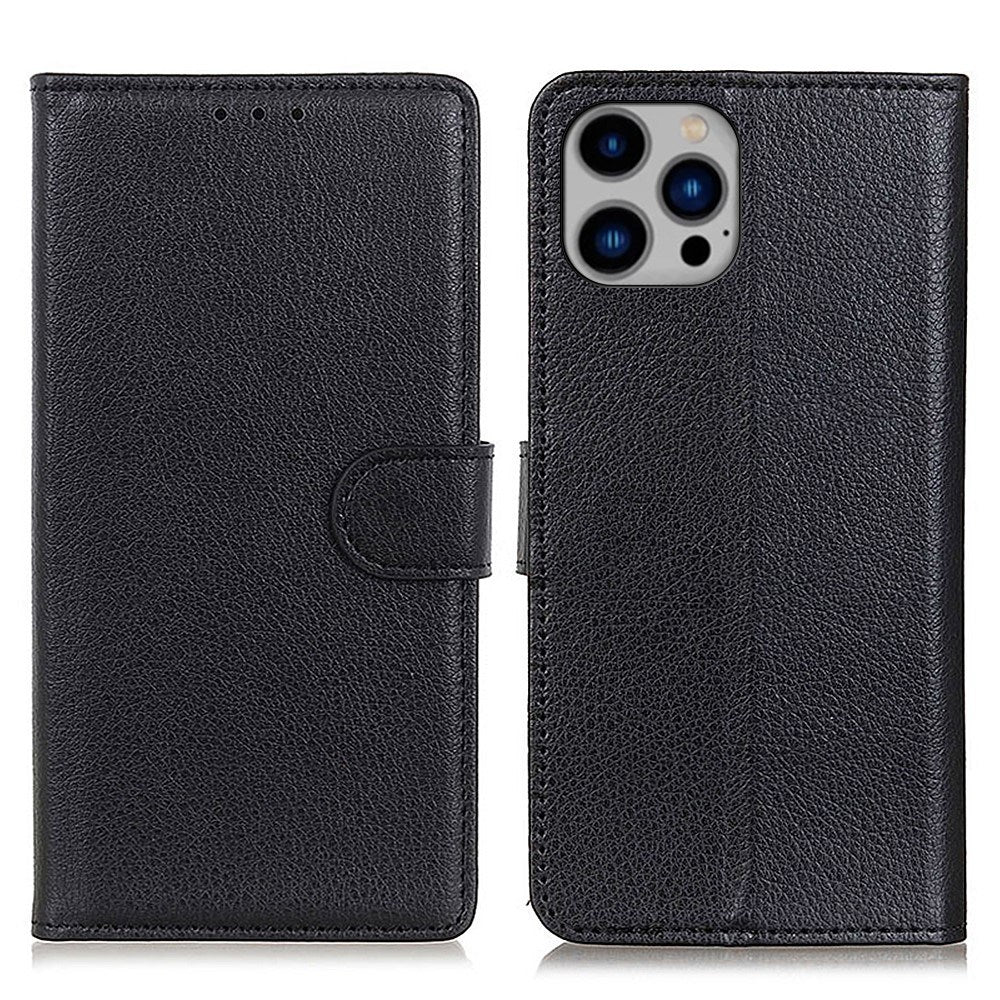 EIDERWOOD iPhone 16 Pro Max Leather Flip Cover m. Lommebok - Svart