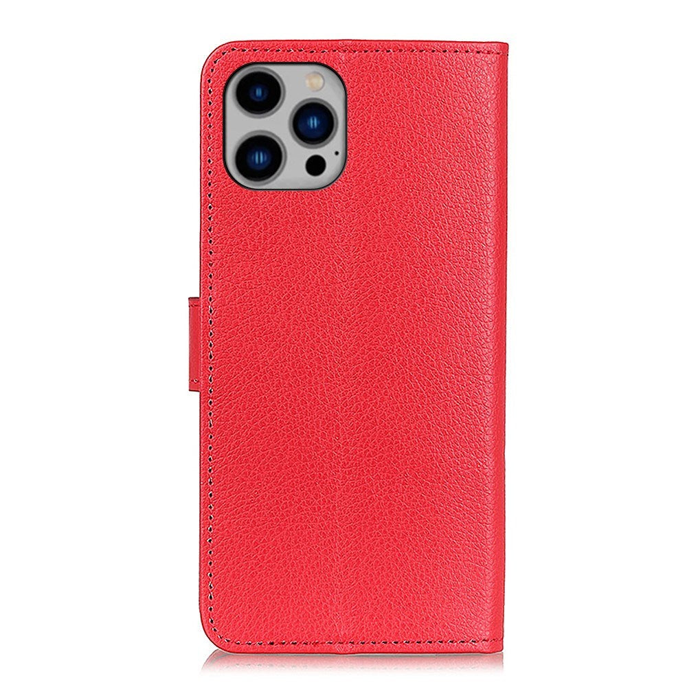 EIDERWOOD iPhone 16 Pro Max Leather Flip Cover m. Lommebok - Rød