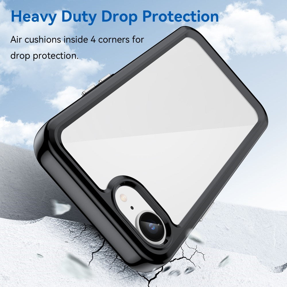 EIDERWOOD iPhone 16e Hybrid Plastic Bakdeksel - Gjennomsiktig / Sort kant