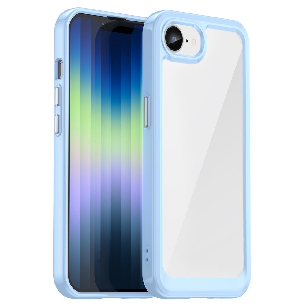 EIDERWOOD iPhone 17e / 16e Hybrid Plastik Bagside Cover - Gennemsigtig / Blå Kant
