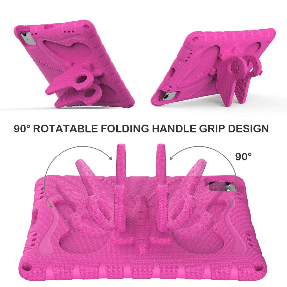 EIDERWOOD iPad Air 11" (2025 / 2024) Butterfly Kickstand Kids Cover m. Skulderstropp - Rosa