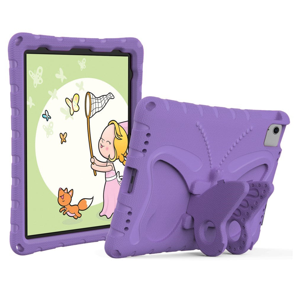 EIDERWOOD iPad Air 11" (2025 / 2024) Butterfly Kickstand Kids Cover m. skulderstropp - lilla