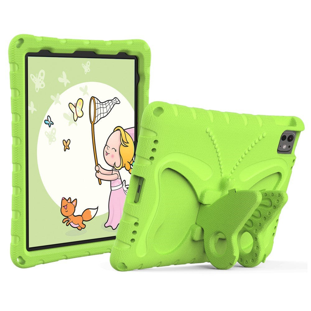 EIDERWOOD iPad Pro 11" (2024) Butterfly Kickstand Kids Cover m. skulderstropp - Grønn