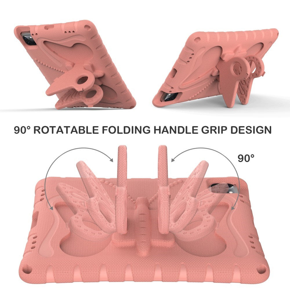 EIDERWOOD iPad Air (2025 / 2024) / Pro 13" (2024) / Pro 12.9" (2022-2018) Butterfly Kickstand barnedeksel m. Skulderreim - Coral