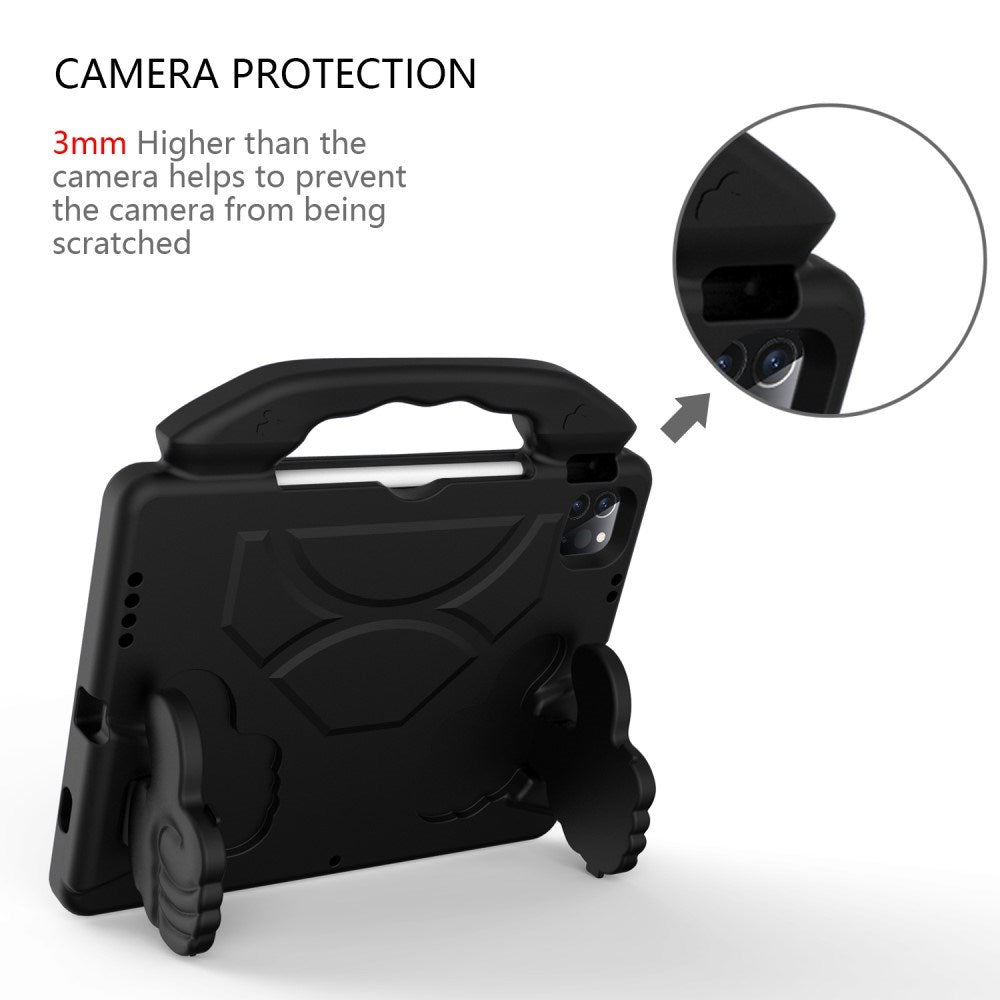 EIDERWOOD iPad Air (2025 / 2024) / Pro 13" (2025 / 2024) / Pro 12.9" (2022-2018) Børne Cover - Thumb Kickstand Bagside Cover - Sort