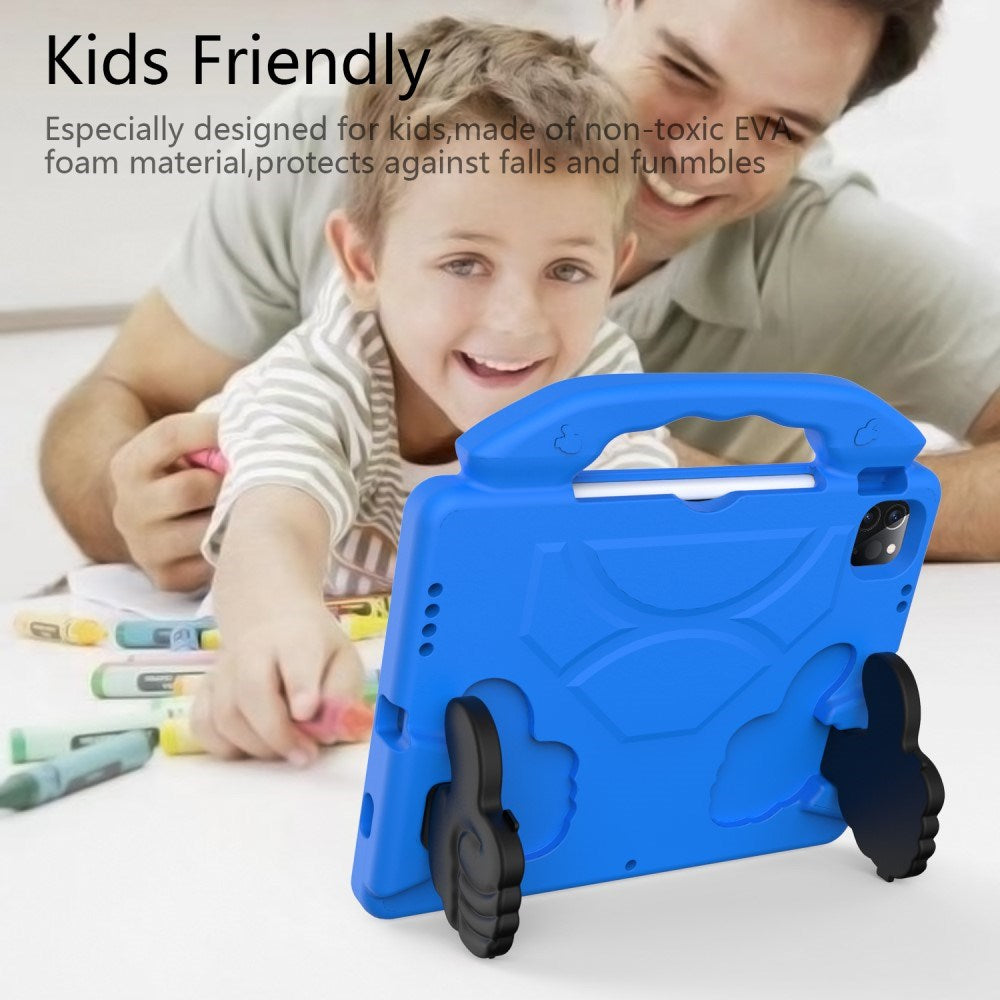 EIDERWOOD iPad Air (2025 / 2024) / Pro 13" (2024) / Pro 12.9" (2022-2018) Barnetui - Tommelstøtte bakdeksel - blå