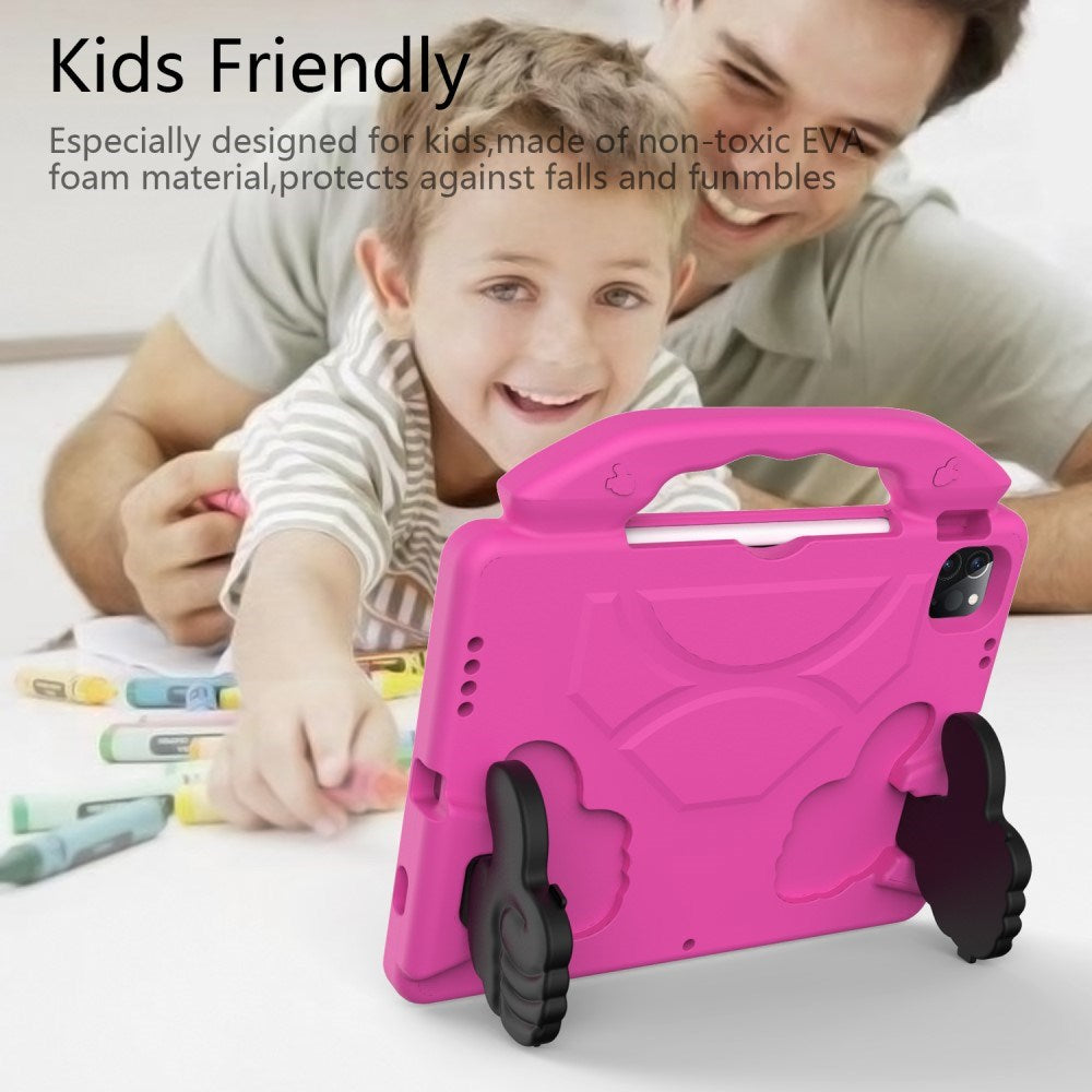 EIDERWOOD iPad Air (2025 / 2024) / Pro 13" (2024) / Pro 12.9" (2022-2018) Barnetui - Tommelstøtte bakdeksel - Rosa
