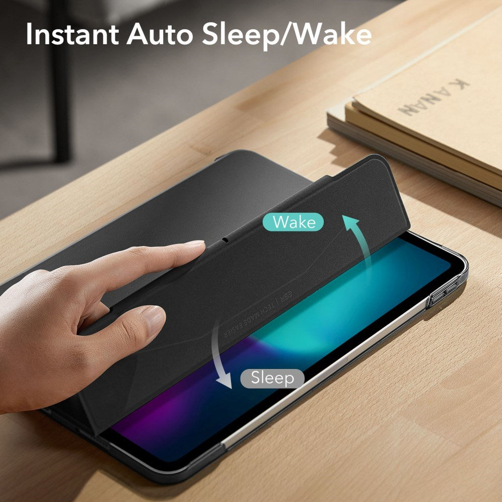 iPad Pro 11" (2024) ESR Tri-Fold Flip Cover med plass til Apple Pencil - Svart