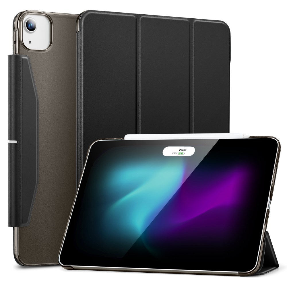 iPad Air 13 (2024) / Pro 12.9 (2022 / 2021) ESR Tri-Fold Flip Cover m. Plass til Apple Pencil - Svart