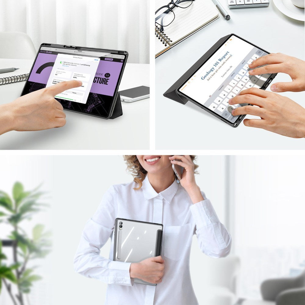 Samsung Galaxy Tab S10 Ultra støtsikkert flipdeksel m. Penneholder - DUX DUCIS TOBY Series - Sort