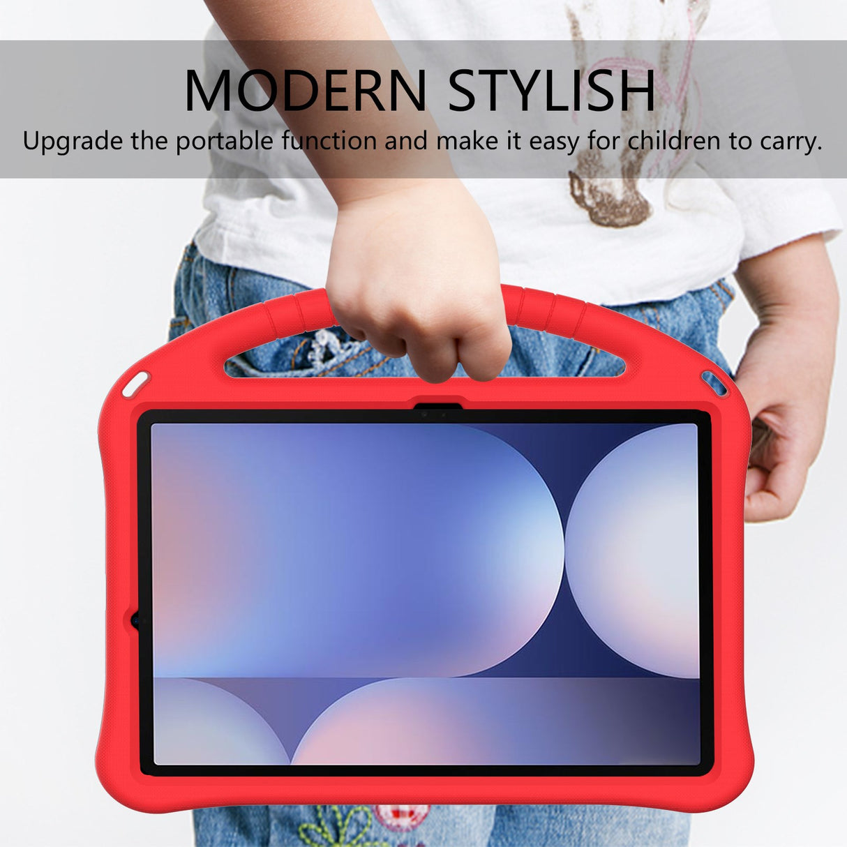 EIDERWOOD Barnevennlig deksel til Samsung Galaxy Tab S10+ med Kickstand - Rød
