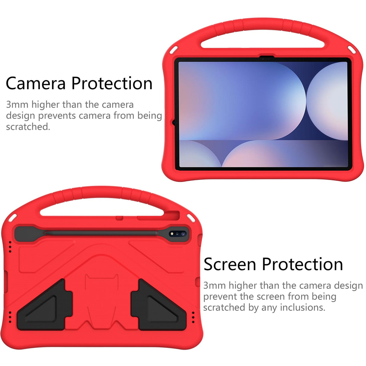 EIDERWOOD Barnevennlig deksel til Samsung Galaxy Tab S10+ med Kickstand - Rød