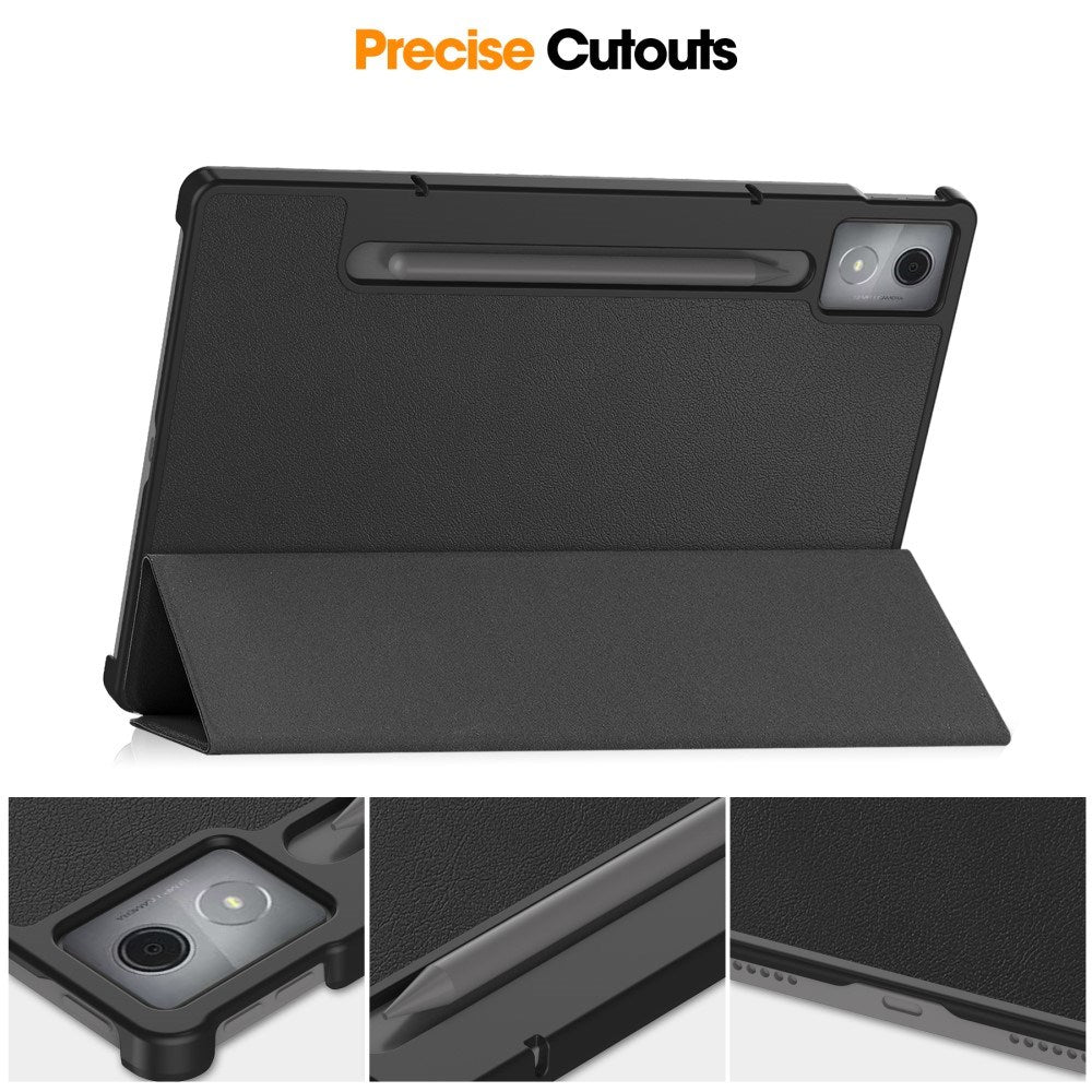 Lenovo IdeaTab Pro - EIDERWOOD Kunstlæder Flip Cover m. Ståfunktion & Pencil Holder - Sort