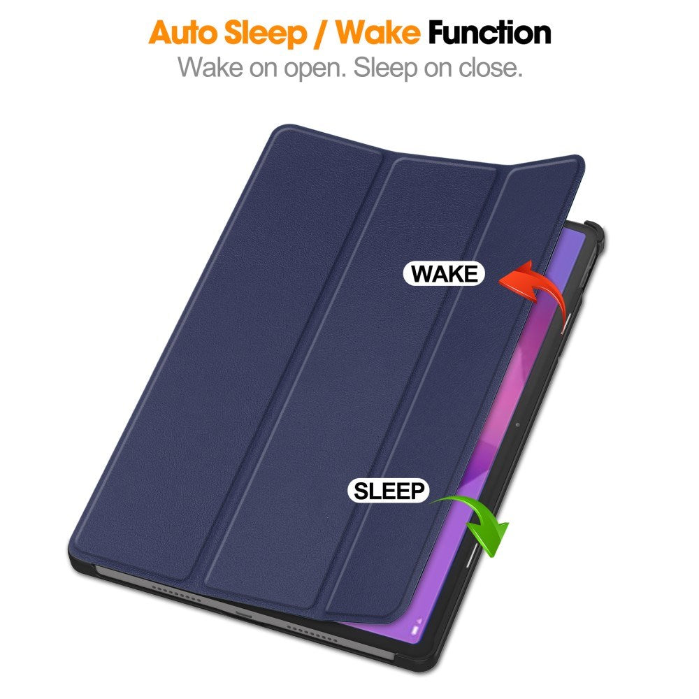 Lenovo IdeaTab Pro - EIDERWOOD Kunstlæder Flip Cover m. Ståfunktion & Pencil Holder - Blå