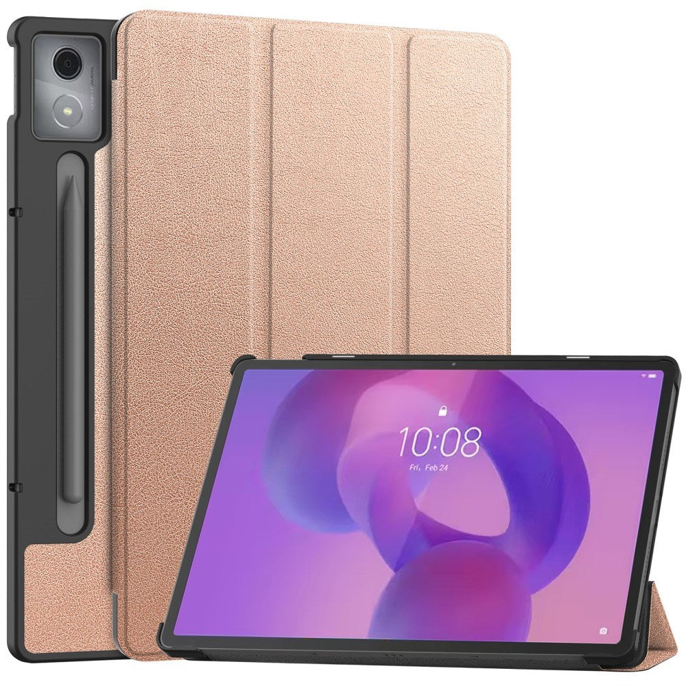 Lenovo IdeaTab Pro - EIDERWOOD Kunstlæder Flip Cover m. Ståfunktion & Pencil Holder - Rose Gold