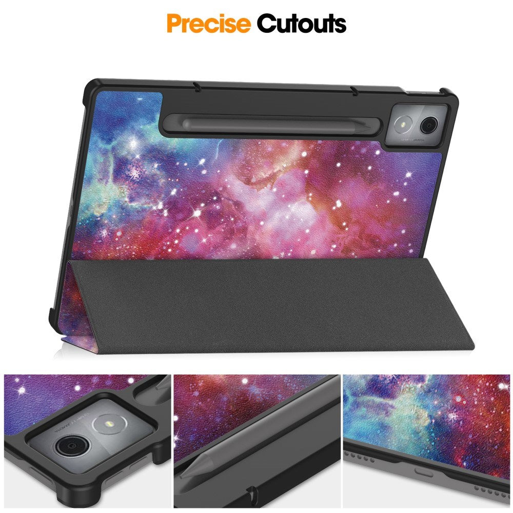 Lenovo IdeaTab Pro - EIDERWOOD Tri-Fold Kunstlæder Flip Cover m. Mønster - Galakse