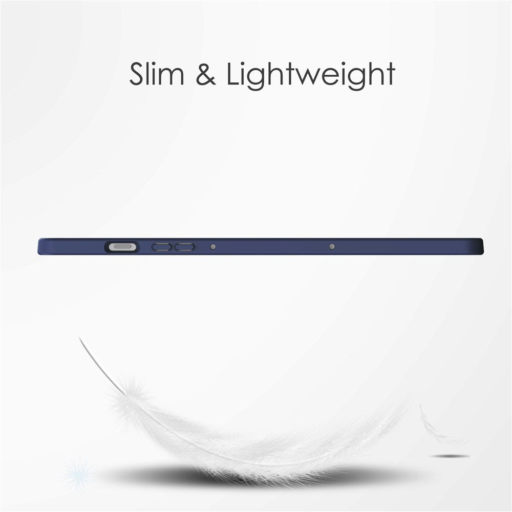 EIDERWOOD Samsung Galaxy Tab S10 Lite / S10 FE / S9 FE Tablet Flip Cover m. Ståfunktion & Stylus Pen-Holder - Gennemsigtig / Mørkeblå