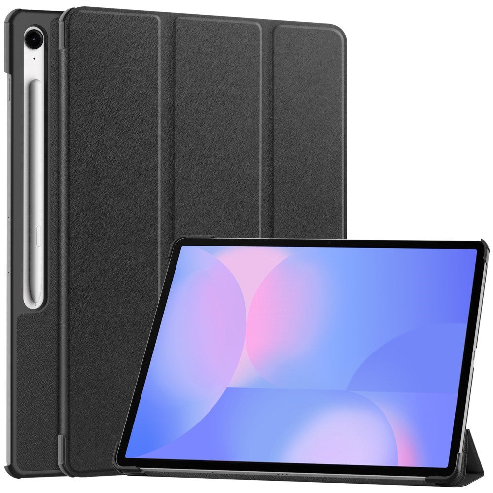 Samsung Galaxy Tab S10 FE+ (Plus) - EIDERWOOD Kunstlæder Flip Cover m. Ståfunktion & Pencil Holder - Sort