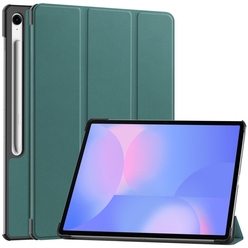 Samsung Galaxy Tab S10 FE+ (Plus) - EIDERWOOD Kunstlæder Flip Cover m. Ståfunktion & Pencil Holder - Grøn