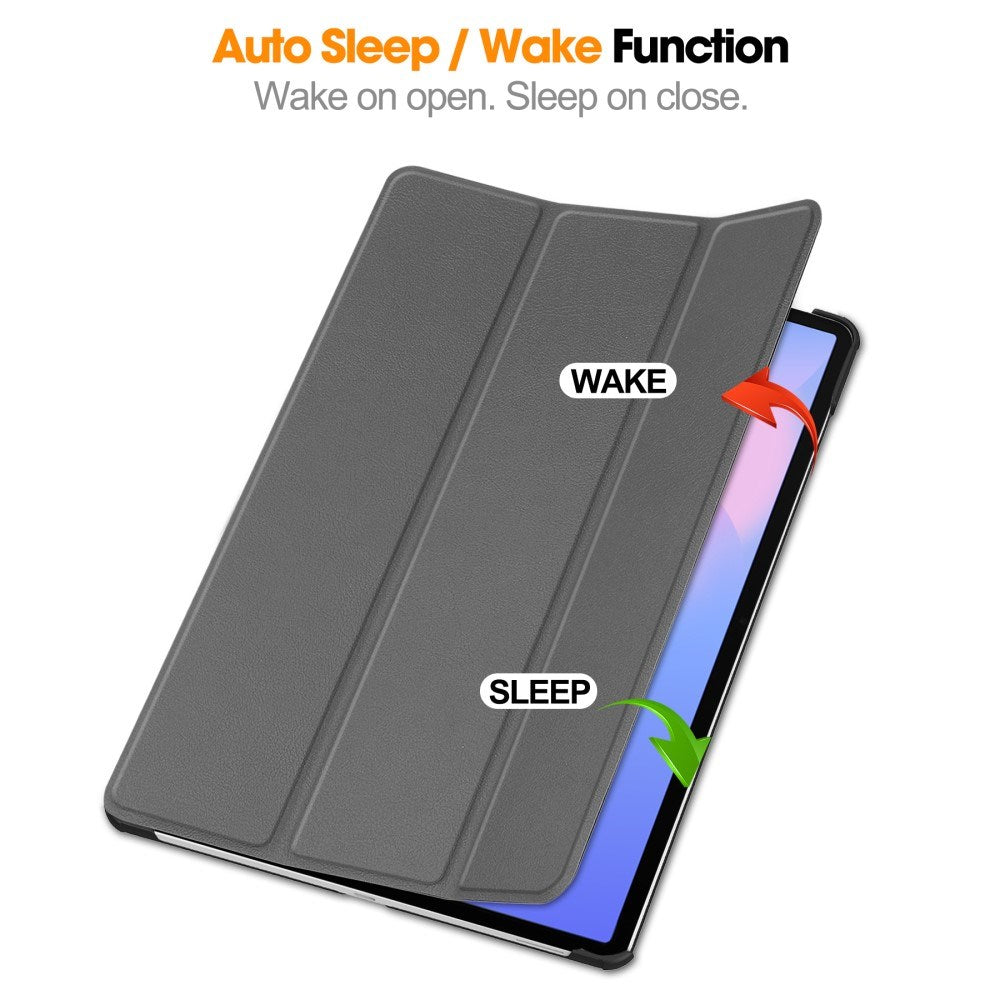 Samsung Galaxy Tab S10 FE+ (Plus) - EIDERWOOD Kunstlæder Flip Cover m. Ståfunktion & Pencil Holder - Grå