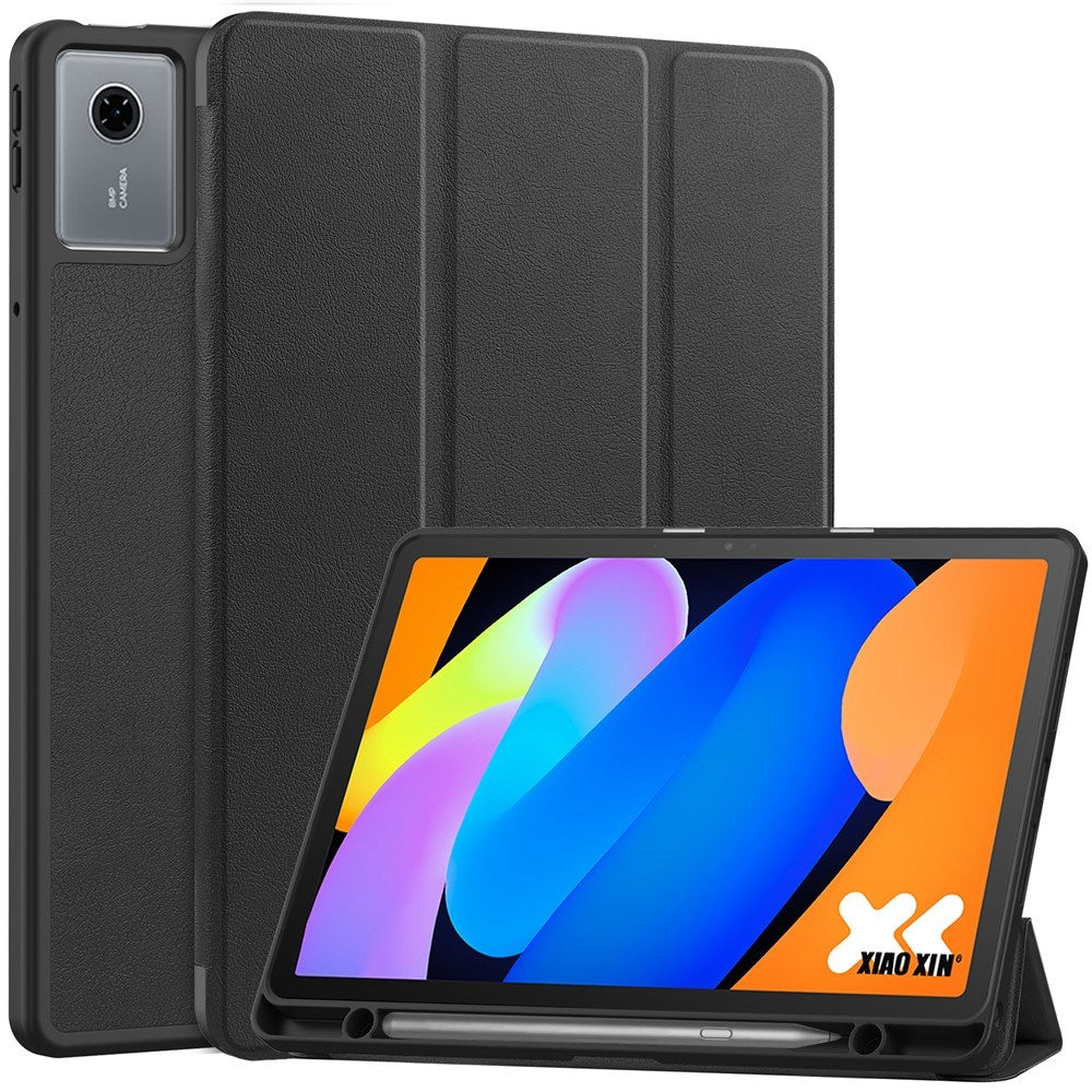 EIDERWOOD Lenovo Idea Tab 11 Kunstlæder Flip Tablet Cover m. Penholder - Sort