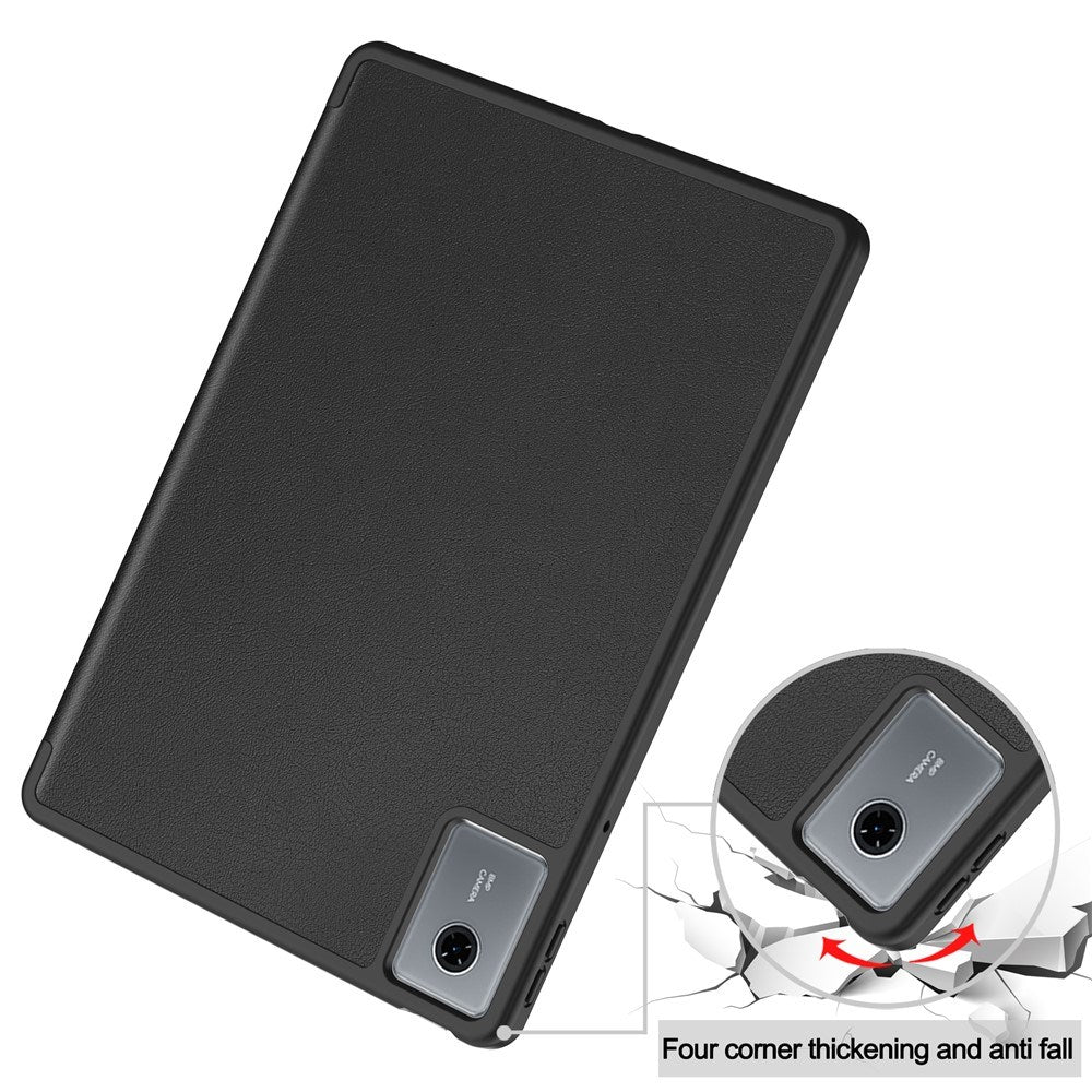 EIDERWOOD Lenovo Idea Tab 11 Kunstlæder Flip Tablet Cover m. Penholder - Sort
